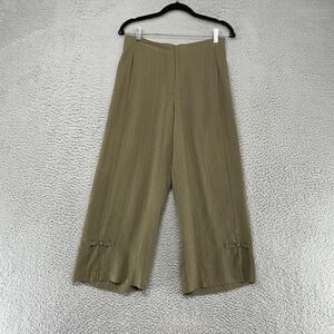 Citron Santa Monica Pants Womens Small Silk Cropped Wide Leg Capsule Minimalist